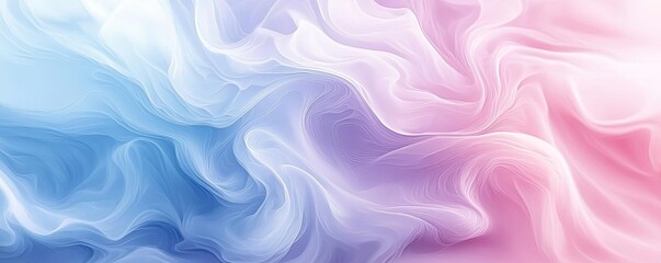 Obraz premium Summer watercolor idea. A smooth gradient pattern of soft blue and pink colors swirling together elegantly.