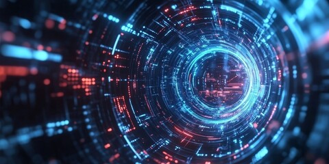 Fototapeta premium Marketing concept with abstract high speed technology POV motion blur, Generative AI