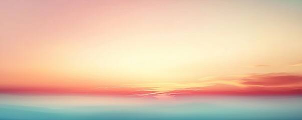 Naklejka premium Soft watercolor idea. A serene sunset showcasing vibrant colors blending beautifully in the sky.