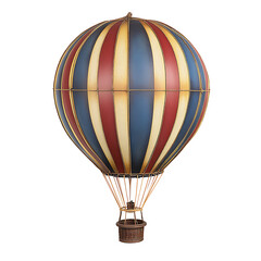 Naklejka premium Hot air balloon with red blue and yellow stripe isolated on white background.PNG
