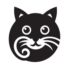 Obraz premium Cute Black Cat Silhouette, Perfect for Pet Lovers