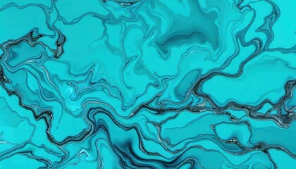 Abstract fluid art design digital creation vibrant turquoise color palette contemporary environment aesthetic viewpoint