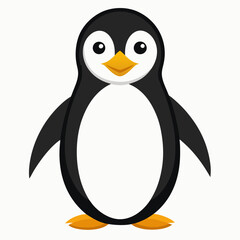 Simple Penguin Silhouette on White