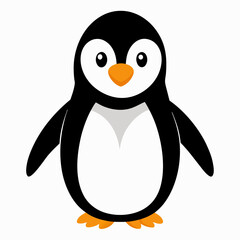 Simple Penguin Silhouette on White