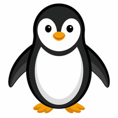 Simple Penguin Silhouette on White