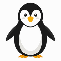 Simple Penguin Silhouette on White