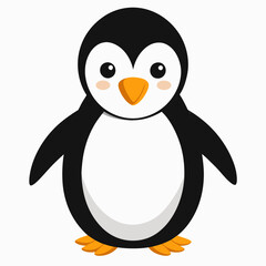 Simple Penguin Silhouette on White