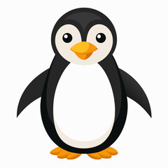 Simple Penguin Silhouette on White