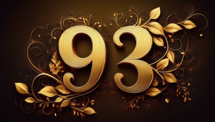 Number 93 gold. Generated image