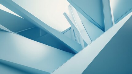 Obraz premium Abstract Blue Architectural Design: Modern Geometric Structure