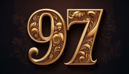 Number 97 gold. Generated image