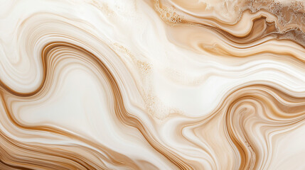 Fluid Art: Beige and Cream Swirls: An abstract image featuring mesmerizing swirls of beige and cream, creating a luxurious and calming visual texture. Perfect for backgrounds or design elements. 