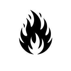 Fiery Abstract: A stylized black flame graphic, perfect for representing passion, energy, or heat. This bold design is ideal for various applications, from websites to social media.