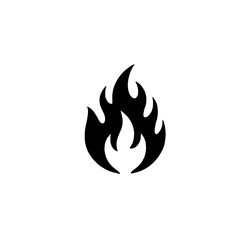 Fiery Symbol: A bold, black flame icon stands out with sharp edges and dynamic curves, radiating heat and energy.  A minimalist graphic with a powerful impact.