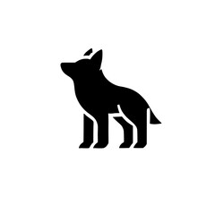 Wolf Silhouette: A striking silhouette of a wolf, standing tall and alert, showcasing the animal's power and predatory instincts.  The simple design makes a bold statement.  
