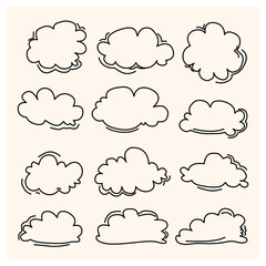 Hand-drawn Cloud Doodles style drawing