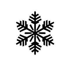 Elegant Snowflake Design: A striking black snowflake design, showcasing intricate details and a classic six-pointed star shape. Perfect for winter themes, holiday designs.