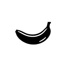 Single Banana Icon: A simple, bold silhouette of a single banana, perfect for minimalist designs and healthy lifestyle branding.  