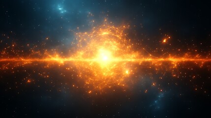 Fototapeta premium Cosmic Energy Burst Illuminates Dark Nebulae