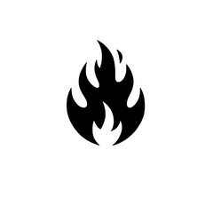 Black Flame Icon: A bold and graphic black silhouette of a single flame, capturing a sense of intensity and passion. This minimalist design is ideal for adding a touch of fire and energy to logos.