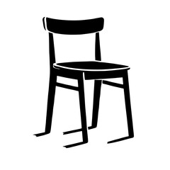 Mid-Century Modern Chair Icon: A minimalist illustration of a classic mid-century modern chair, showcasing clean lines and simple elegance.  Perfect for design projects, home decor blogs.