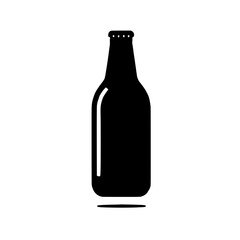 Beer Bottle Icon: A sleek, minimalist silhouette of a beer bottle in a bold, black design. Perfect for branding, website design, and creating an iconic visual for all things beer.