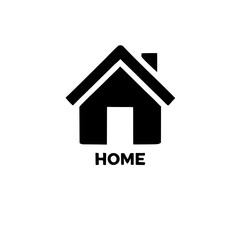 Home Icon: A simple and modern icon depicting a house with a door and chimney, labelled 