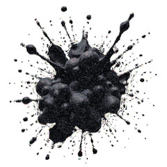 Black ink splash vector art, liquid design illustration, blot concept, fluid abstract