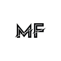 MF monogram logo design letter text name symbol monochrome logotype alphabet character simple logo