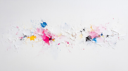 Abstract Colorful Canvas: Vibrant, textured strokes of pink, blue, yellow, and black paint create a...