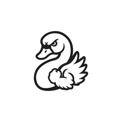 Vector swan logo template. Swan mascot