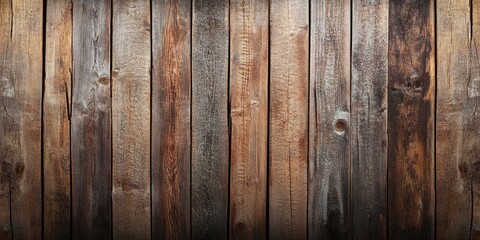 Naklejka premium Rustic wooden backdrop featuring a seamless arrangement of varying brown and gray tones enhancing photography styles and aesthetics.