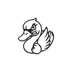Vector swan logo template. Swan mascot