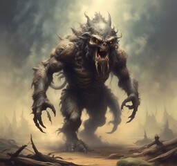 Illustration of dusty spooky monster
