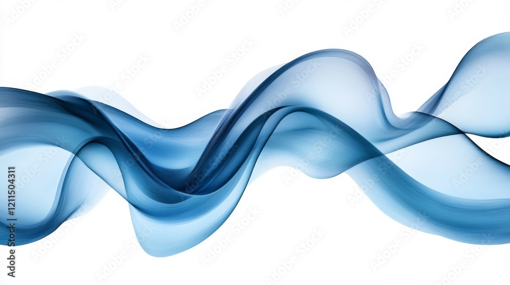 Wall mural flowing blue waves create a calming ambiance. the smooth lines evoke tranquility and elegance. perfe