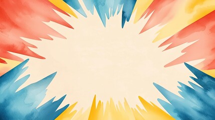 Obraz premium Vibrant watercolor concept. Vibrant abstract background with colorful explosions in red, blue, and yellow hues.