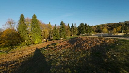 Fort Corbin, military fortress, Roana, Altopiano di Asiago, site of historical and cultural interest, Italy. Aerial drone fpv
