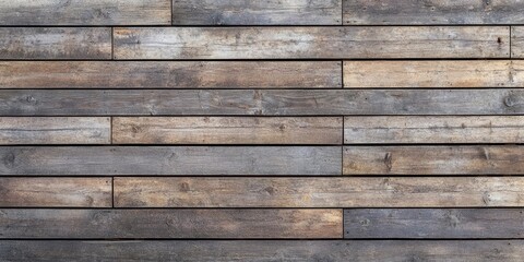 Rustic wooden plank texture in warm brown and gray tones featuring horizontal alignment, ideal for backgrounds and banners showcasing natural aesthetics.