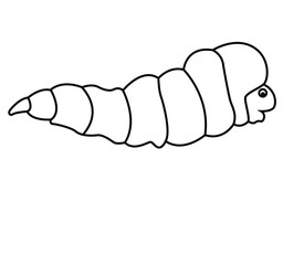 Science of cute cartoon hand drawn vector fly larva coloring page.