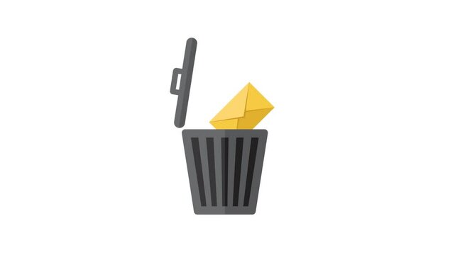 Throw out letters or delete email animation