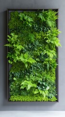 Mossy living wall designs framing a vertical garden for a vibrant, eco-friendly aesthetic in contemporary spaces.
