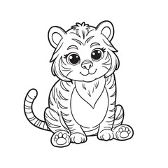 Tiger shilahoutte vector  on white background 