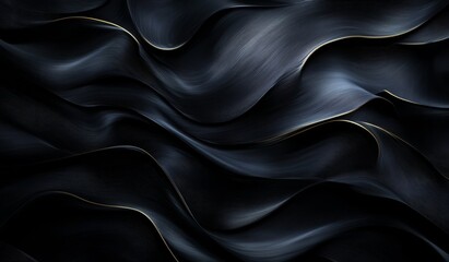 Obraz premium Abstract dark gray and gold wavy background texture.