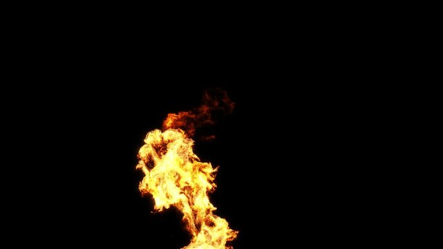 Flames rising burst effect on black backgrounds rendering