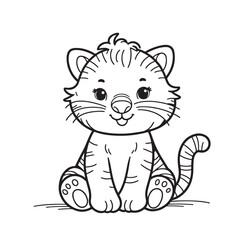 Tiger shilahoutte vector  on white background 