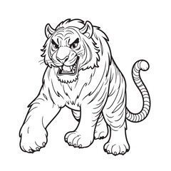 Tiger shilahoutte vector  on white background 