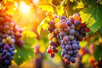 Golden hour illuminates grape harvest; a documentary photography project capturing sun-drenched vineyards.