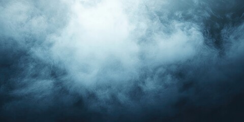 Obraz premium Mysterious dense fog and smoke background with soft white and dark blue tones creating an atmospheric haze for a dramatic effect