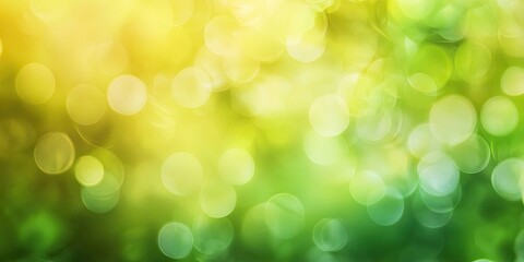Fototapeta premium Vibrant abstract blurred background showcasing a harmonious blend of green and yellow hues with soft bokeh effects in a natural theme