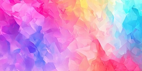 Vibrant polygonal gradient background featuring blurred color splashes in pink blue yellow and green hues creating a dynamic creative design element